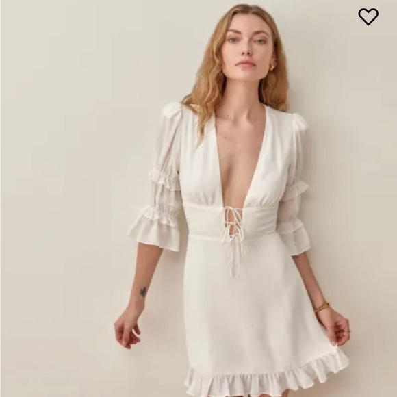 NWT Reformation Laurelei Dress Ivory - Size 8 - Picture 3 of 7